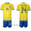 Conjunto (Camiseta+Pantalón Corto) Brasil Eder Militao 14 Primera Equipación Mundial 2022 - Niño